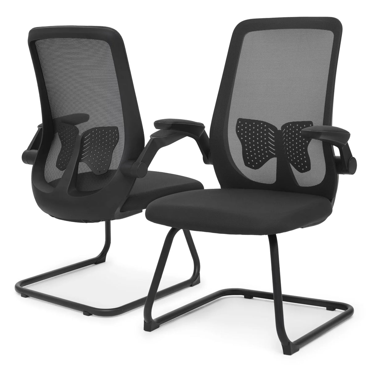Black Set of 2 Mesh Office Chair with Lumbar Support I132554