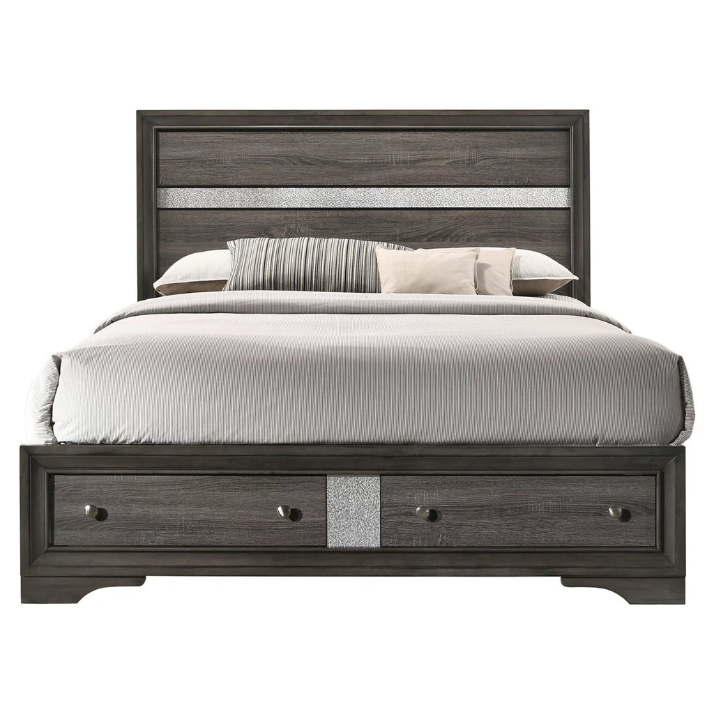 White Eastern King Bed with Storage O9888