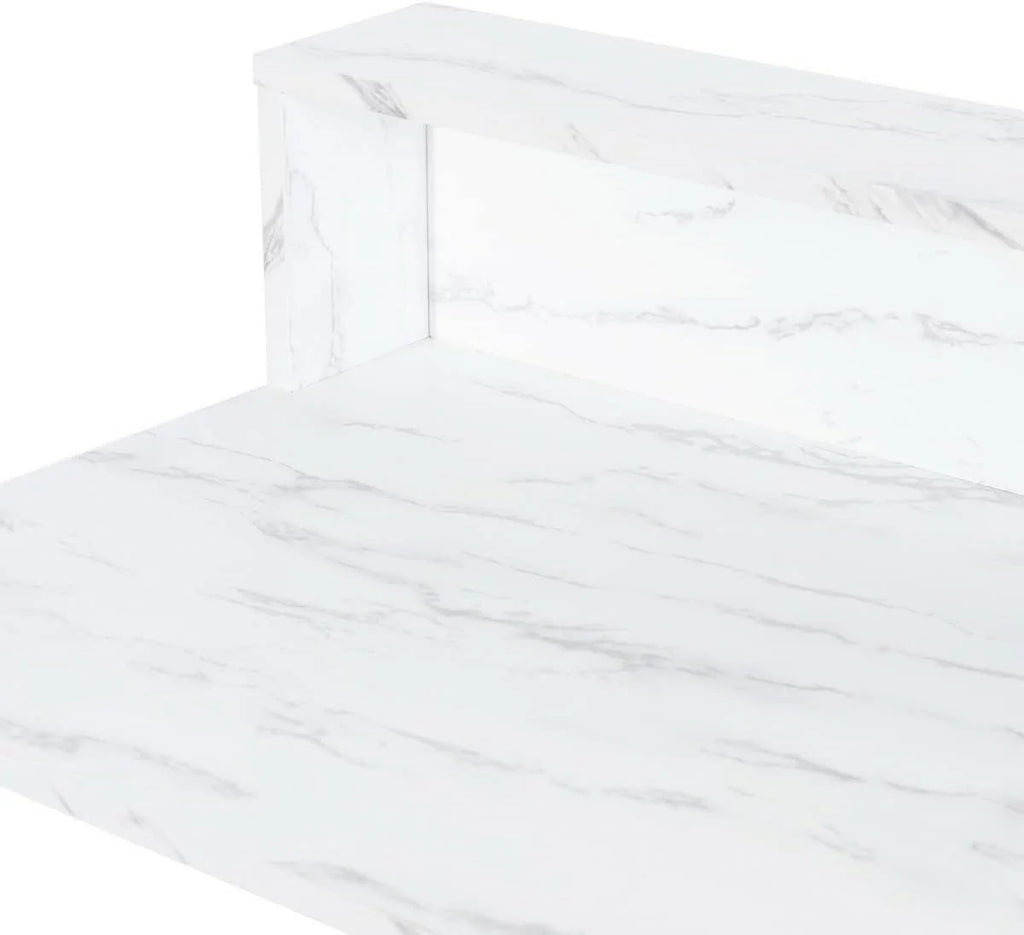 41-inch White Vanity Desk with Removable Circular Mirror T411