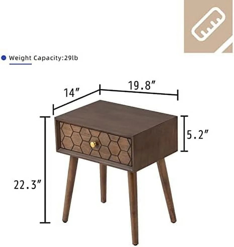 Rose Wood Brown End Table with Drawer S410011