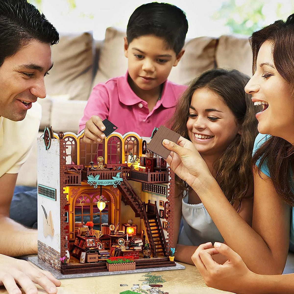 DIY Miniature Wooden Doll House Kit with Furniture and LED Decor L144