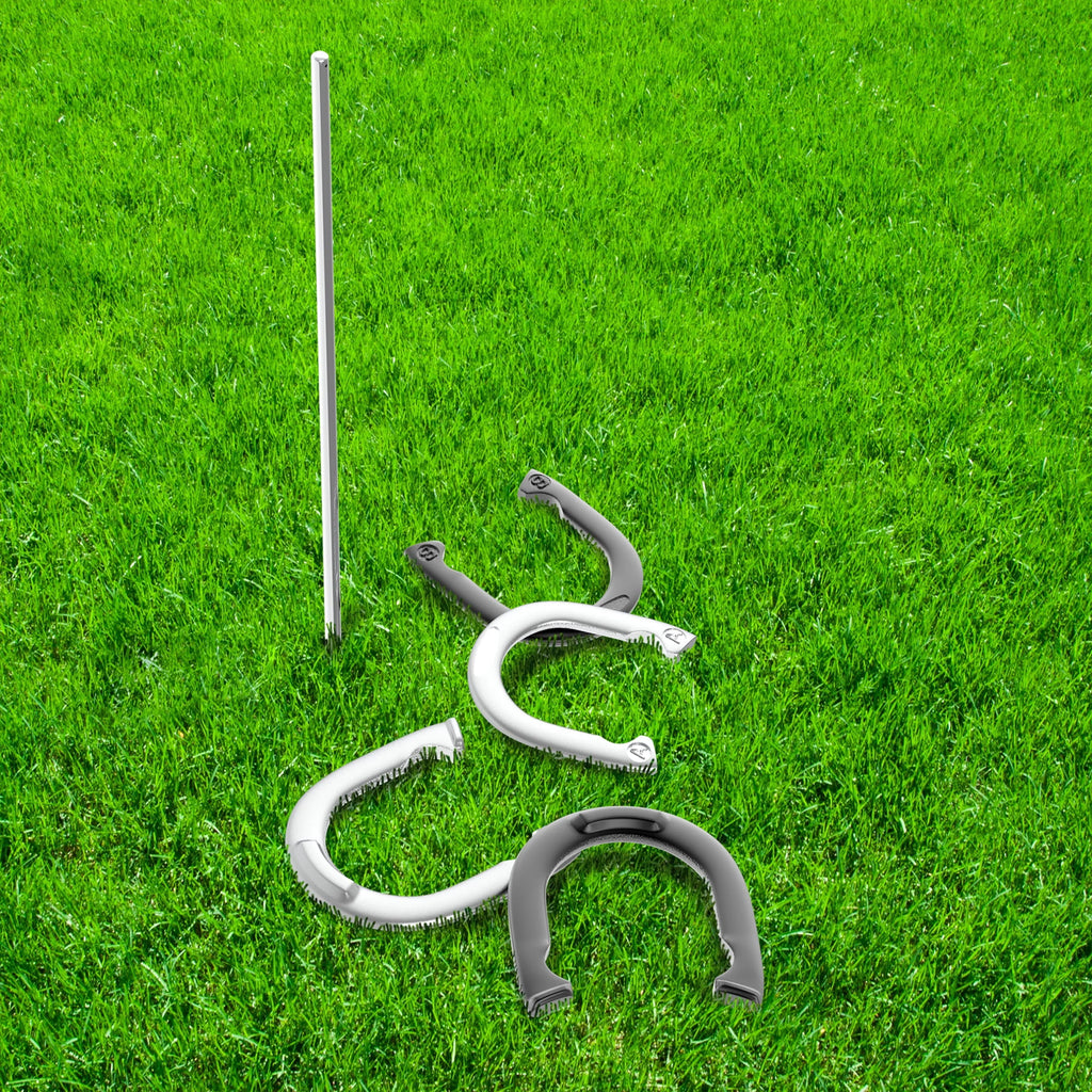 Horseshoe Set with 4 Metal Shoes and 2 Poles D27680