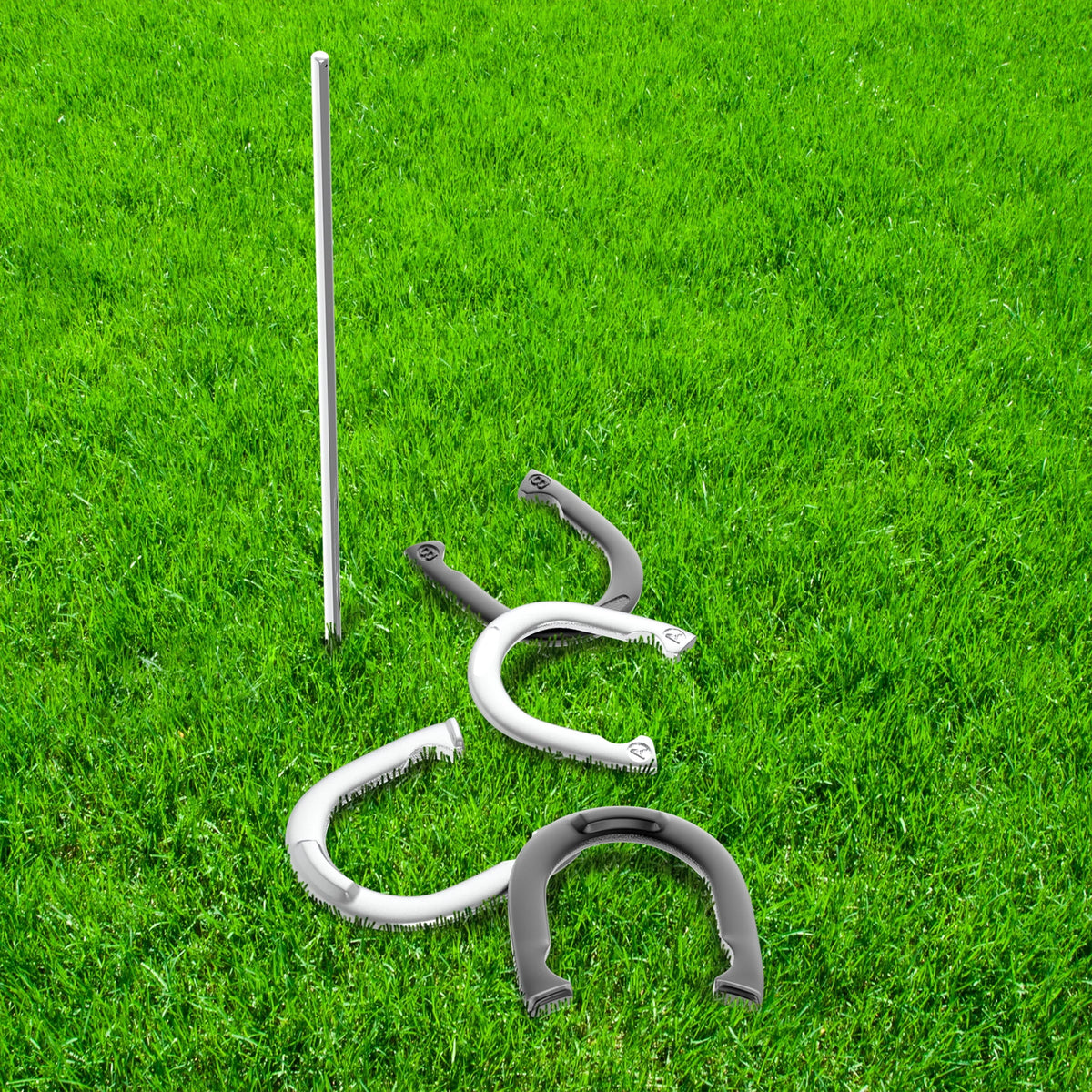 Horseshoe Set with 4 Metal Shoes and 2 Poles D27680