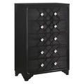 Black 5 Drawer Tall Dresser R690471