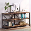 Rustic Industrial 55 Inch Sofa Table with Shelves D3891
