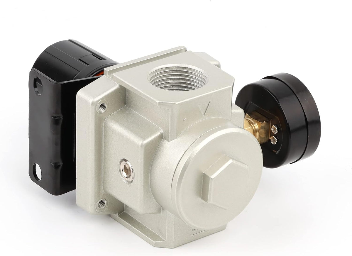 Female Thread 1'' NPT Air Pressure Regulator 0-150 PSI Adjustable, Bracket, Gauge Pack of 2 V640