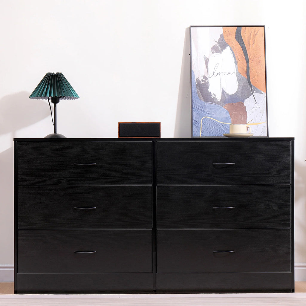 Black 6 Drawer Dresser F43906
