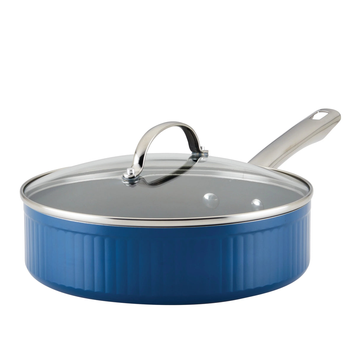 Blue 3 Qt Nonstick Cookware Saute Pan with Lid Q2521