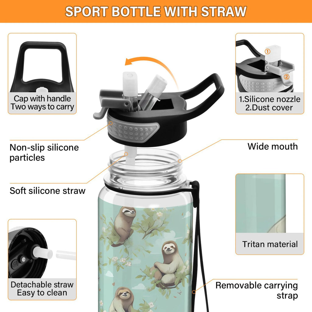 32oz Tritan Leakproof Clear Sports Water Bottle M601
