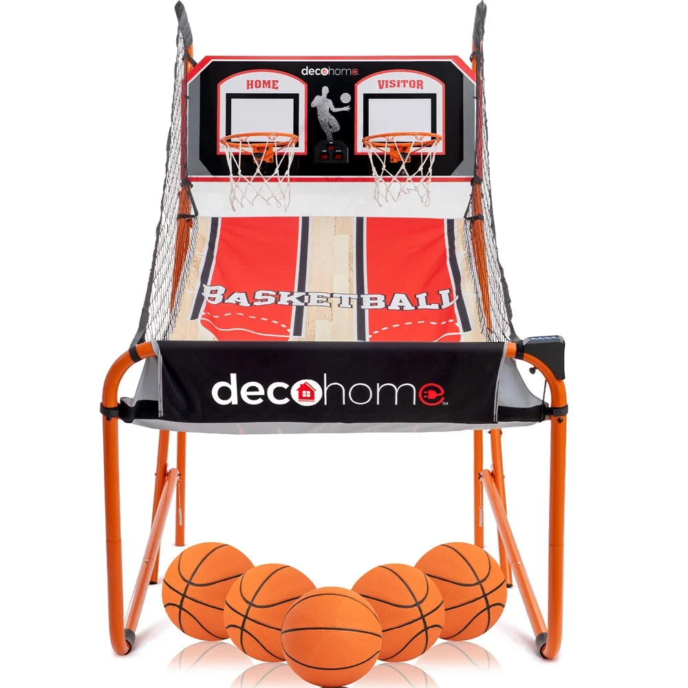 Arcade Basketball Game, Indoor 1-4 Player, LED Scoreboard, 8 Game Modes, 5 Balls S1847