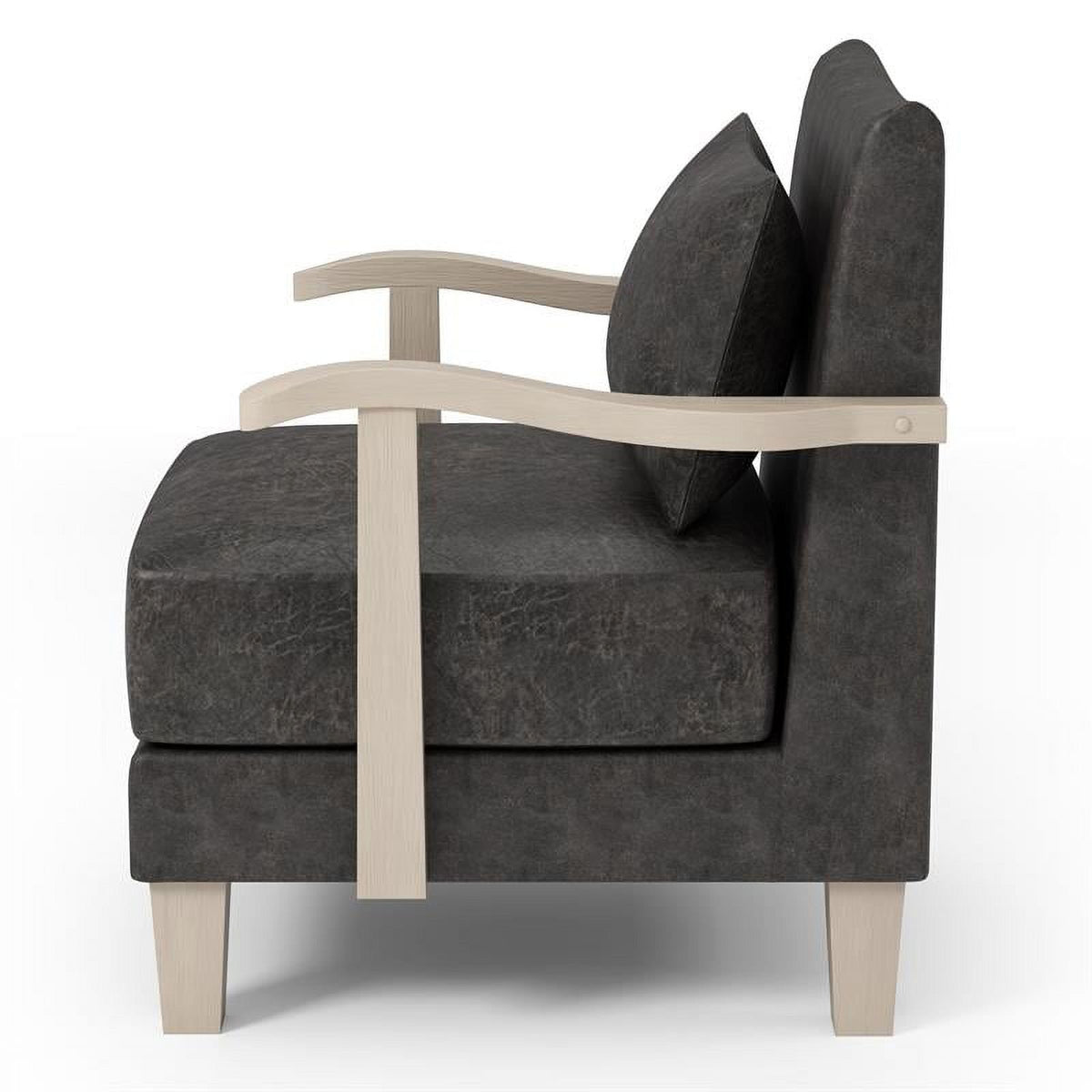 Light Gray Faux Leather Accent Chair (Set of 2) G730