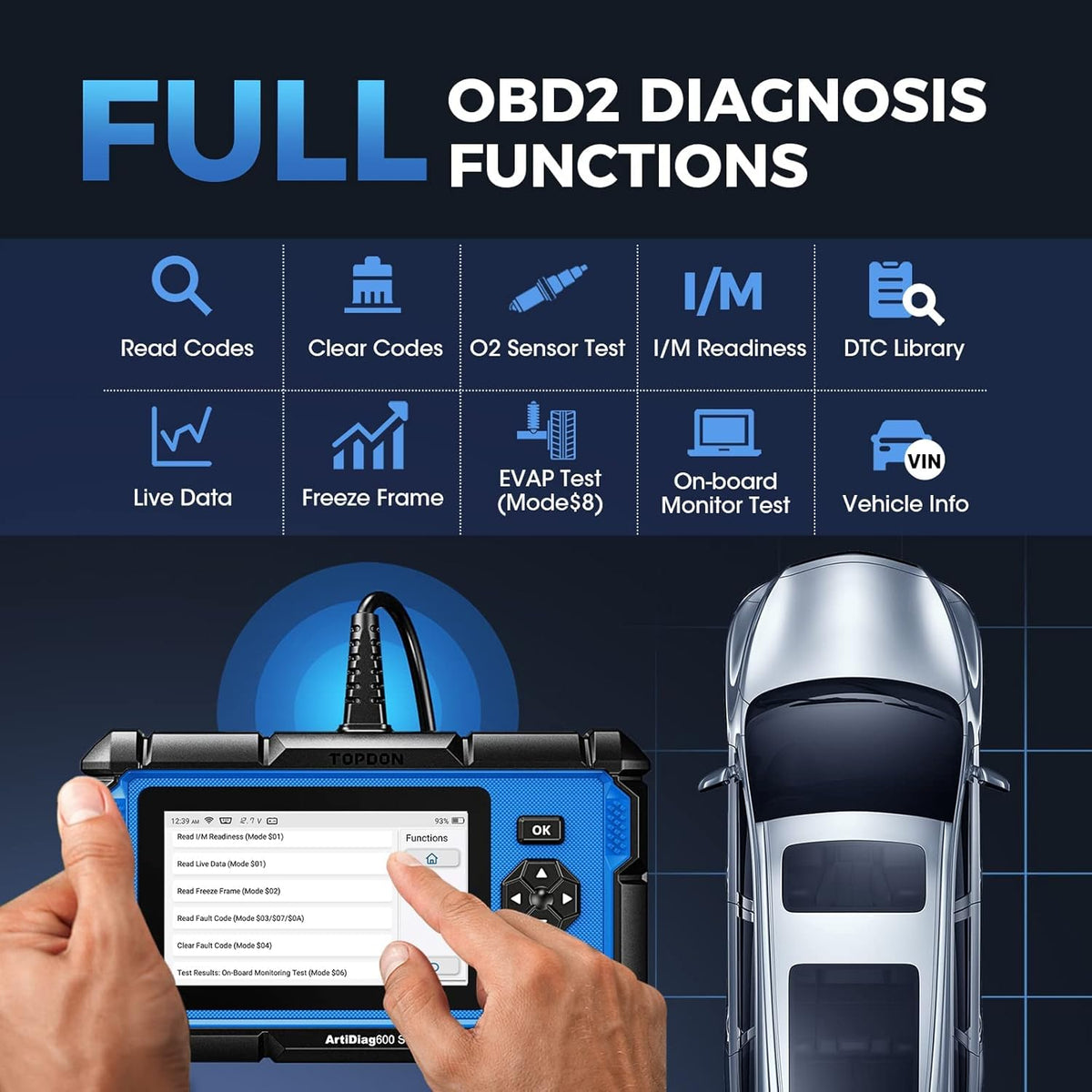 OBD2 Scanner Code Reader with 8 Reset Service B863835