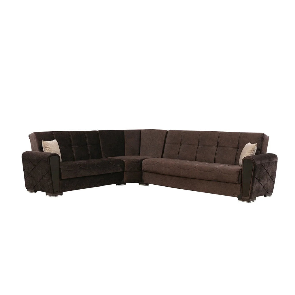 Brown Fabric Reversible Sectional R6758