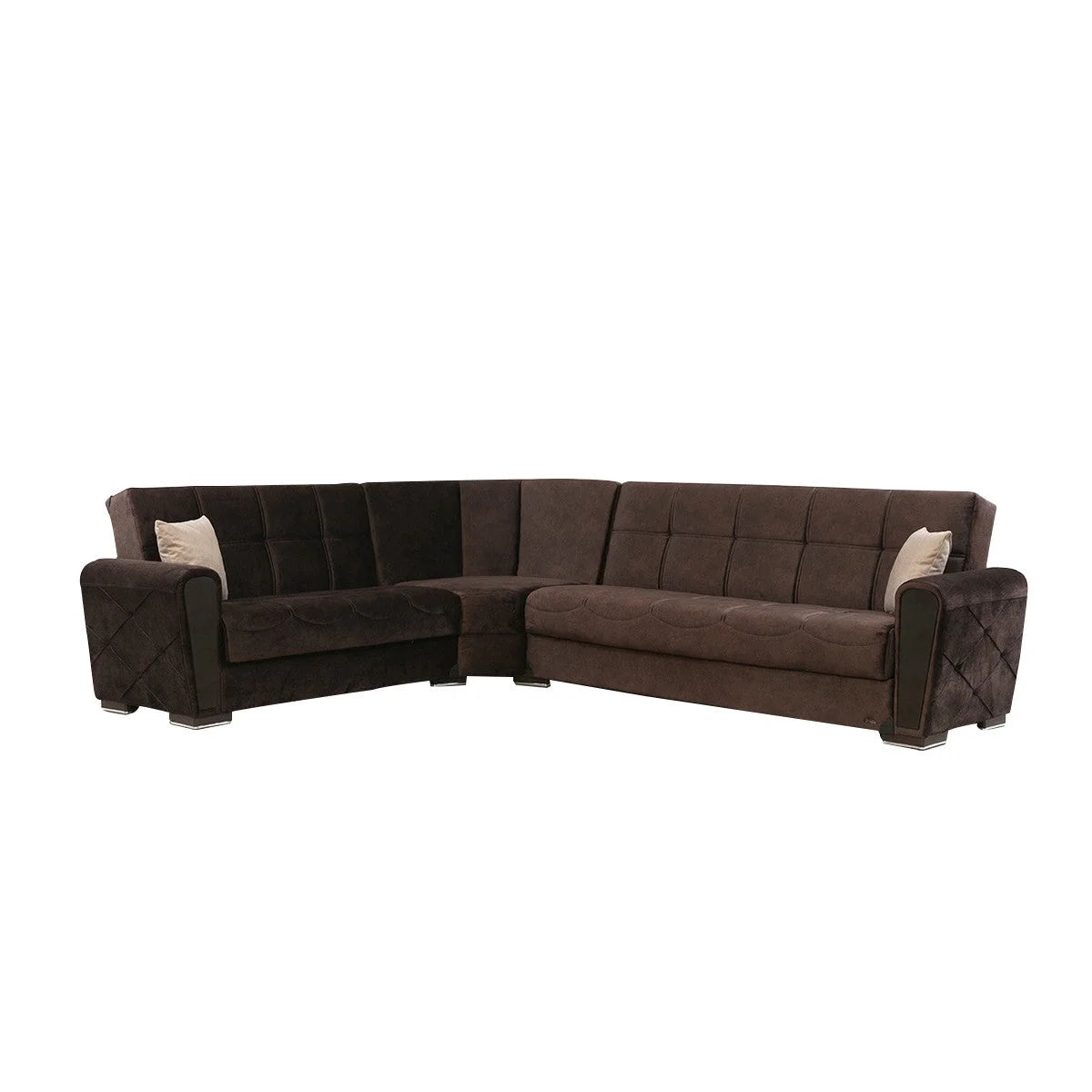 Brown Fabric Reversible Sectional R6758