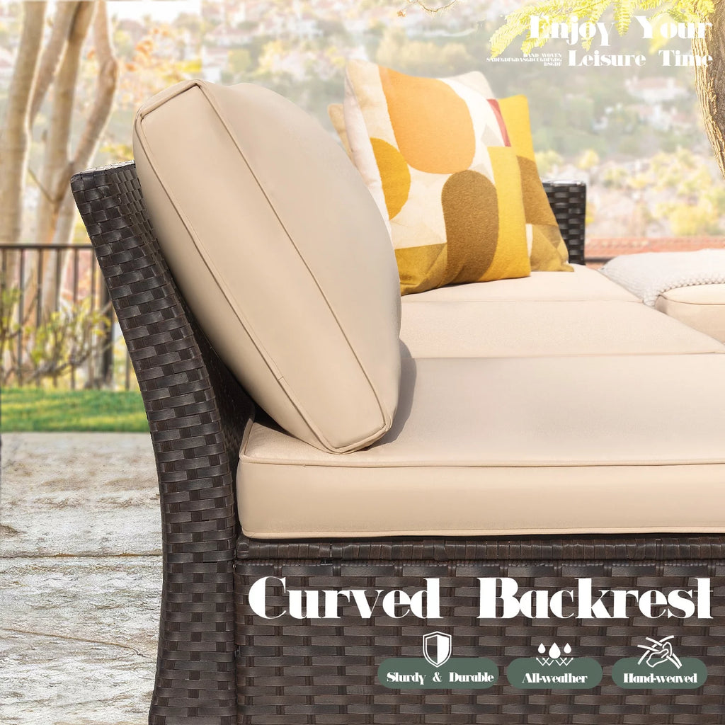 7 Pieces Wicker Rattan Sectional Sofa Set with Storage Box U882223