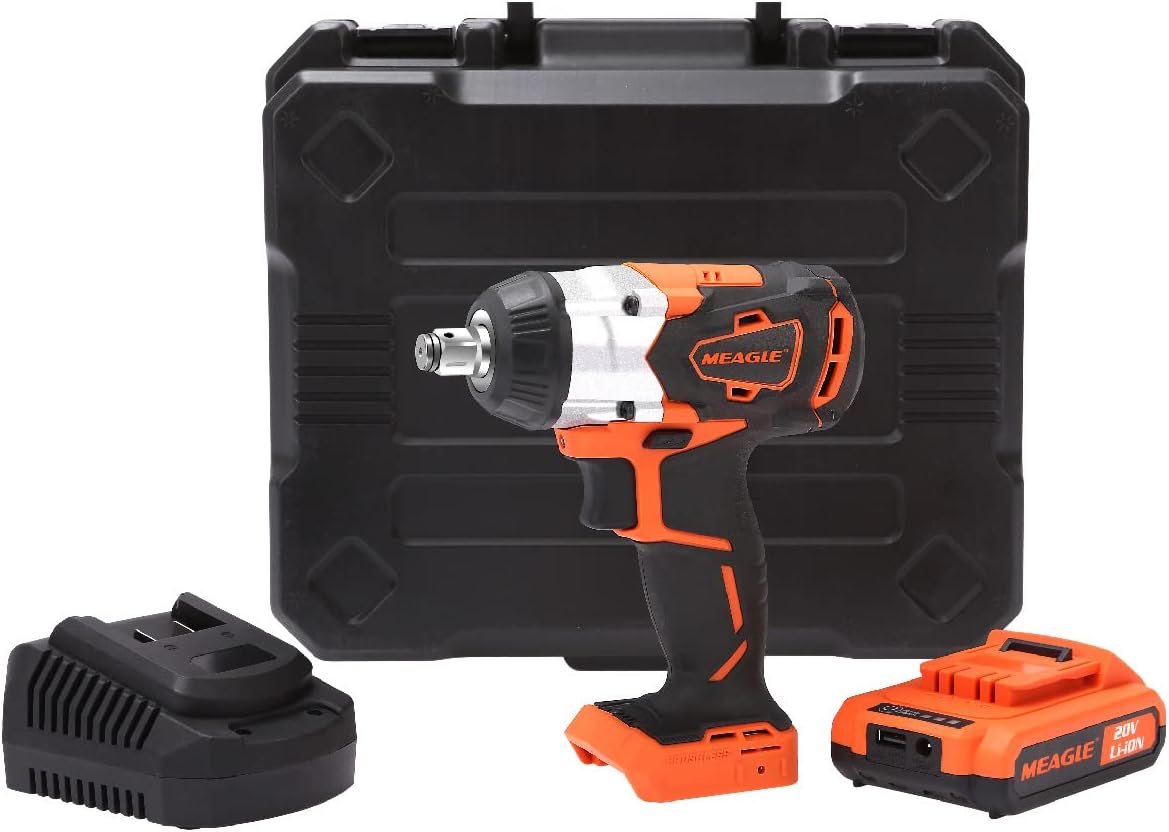 20V Max Brushless Cordless Impact Wrench 4.0 Ah Battery Powered 1/2 inch Square Drive Pack of 2 I3545