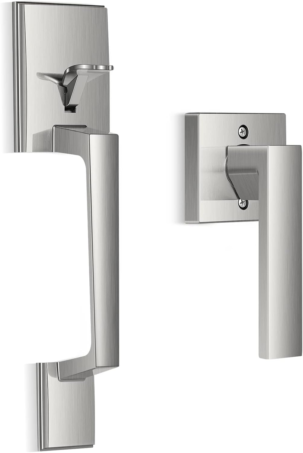 Satin Nickel Single Cylinder Door Handleset Pack of 2 D750