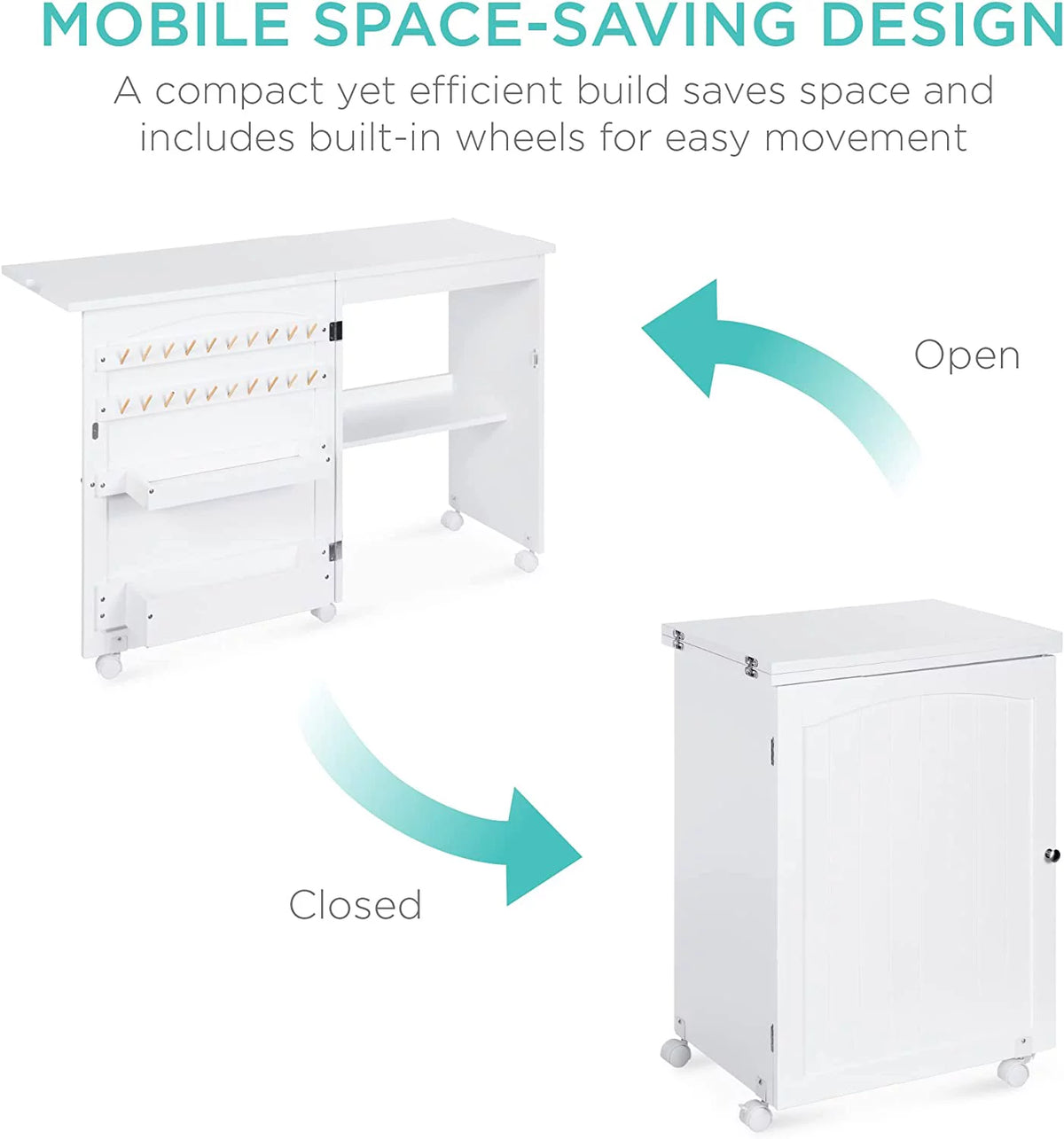 Folding Sewing Table White Z8955