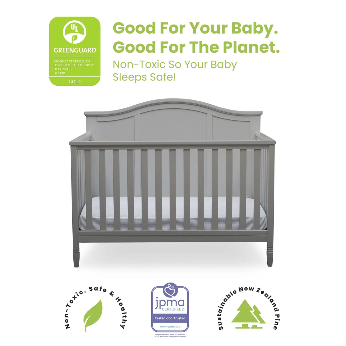 5-in-1 Convertible Baby Crib H1924