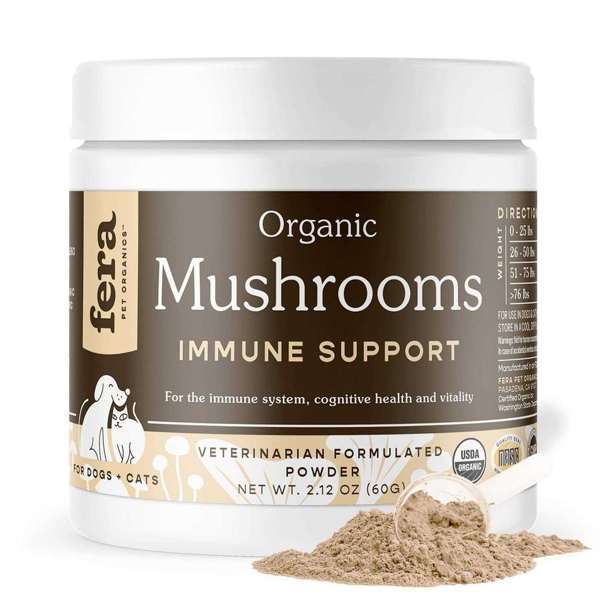 USDA Organic Mushrooms Immune Support for Dogs & Cats M6156
