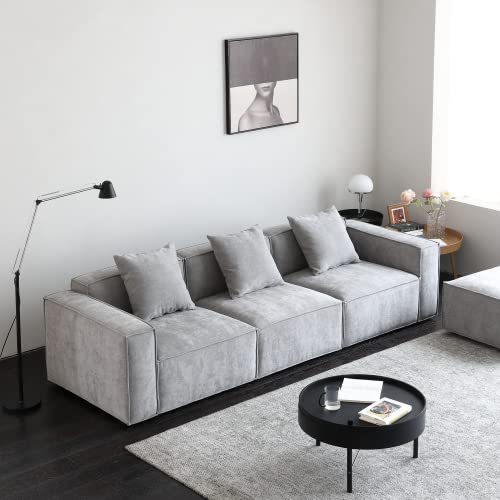 Grey L-Shape Sectional Sofa Set with Ottoman and Chaise H49264