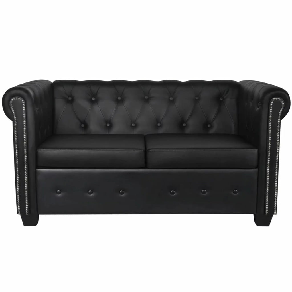 Black 2-Seater Artificial Leather Sofa D45706