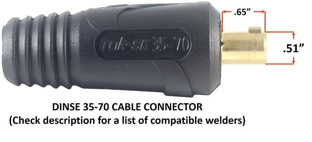 200 Amp Welding Leads Assembly Set with Terminal Lug Connector, #2 AWG Cable, 25 Feet Each Lead C295012