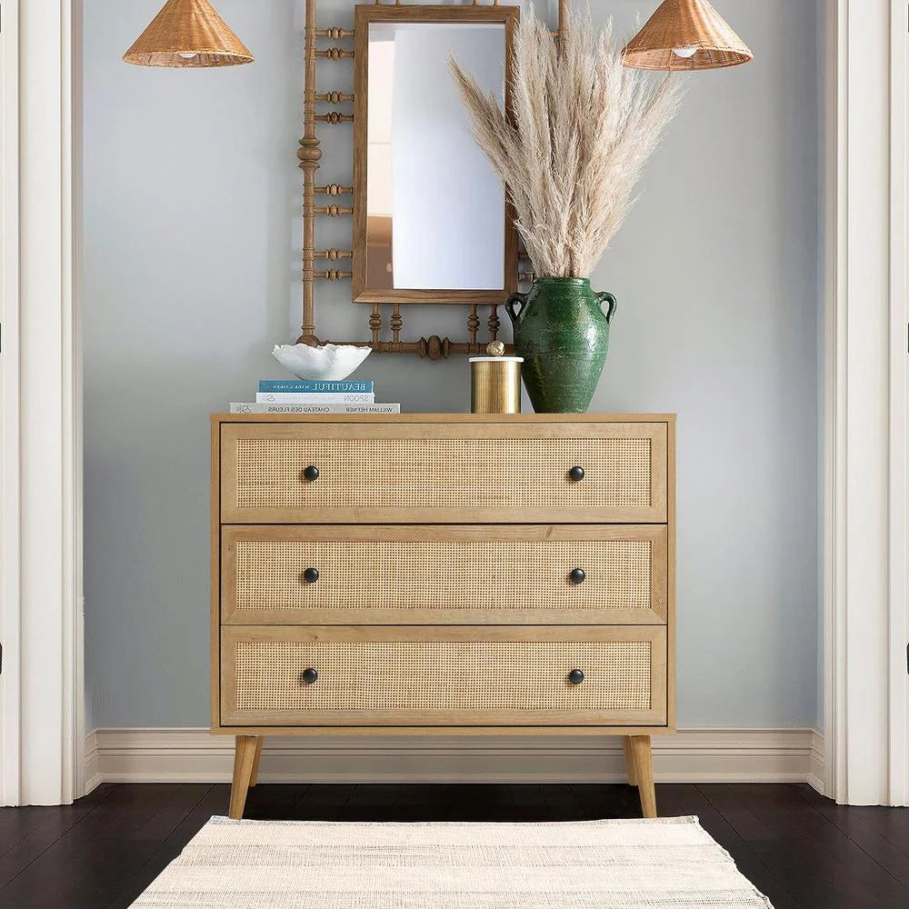 Light Oak Finish 3-Drawer Wood Dresser D920183